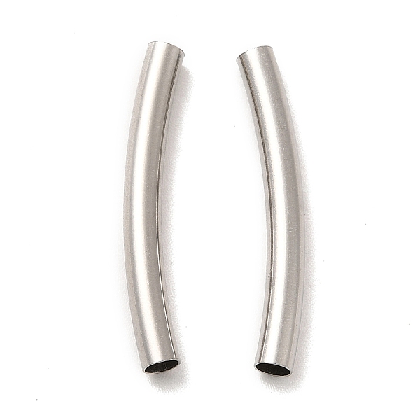 

PandaHall 304 Stainless Steel Tube Beads, Curved Tube, Stainless Steel Color, 25x3mm, Hole: 2.5mm 304 Stainless Steel Tube