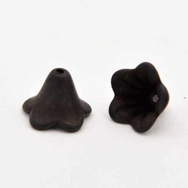 

PandaHall Frosted Acrylic Beads, Flower, Black, 10x13.5mm, Hole: 1.8mm, about 1600pcs/500g Acrylic Flower Black