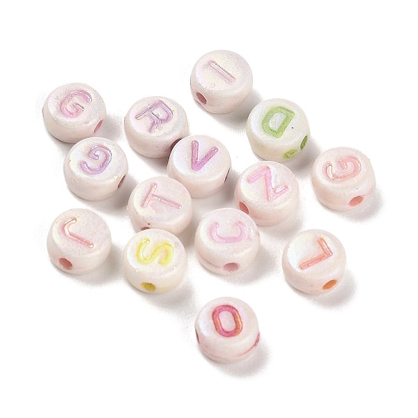 

PandaHall Plastics Beads, Craft Beads, Letter A~Z Theme, Flat Round, 7x6.5x3.5mm, Hole: 1.6mm, 2777pcs/500g Plastic Flat Round Multicolor