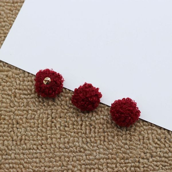 

PandaHall Fibre Pendants, with Golden Plated Alloy Finding, for DIY Jewelry, Earrings, Round, Dark Red, 17~17.5x14.5mm, Hole: 1.5mm Fibre...