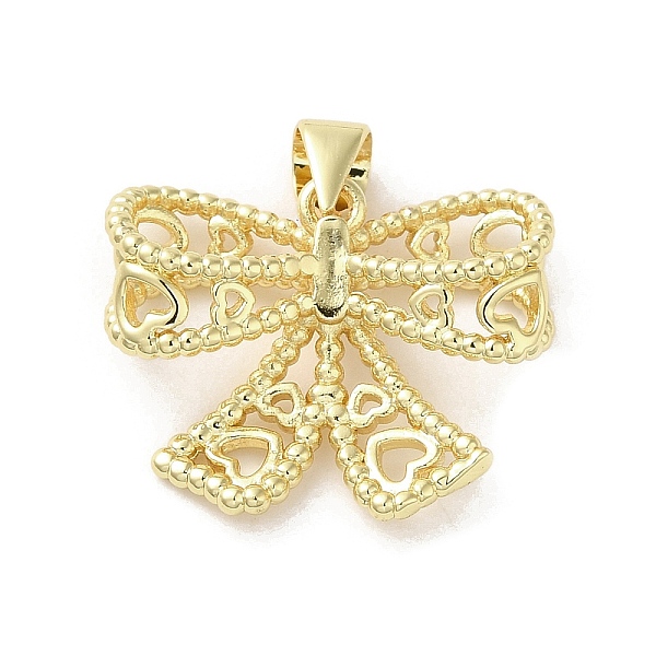 

PandaHall Rack Plating Brass Pendants, Long-Lasting Plated, Cadmium Free & Lead Free, Bowknot, Real 18K Gold Plated, 17x21x5.5mm, Hole...