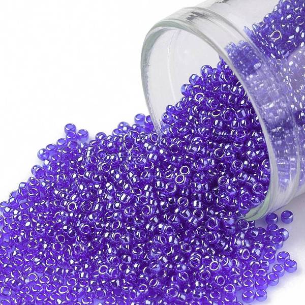 

PandaHall TOHO Round Seed Beads, Japanese Seed Beads, (116) Transparent Luster Cobalt, 15/0, 1.5mm, Hole: 0.7mm, about 15000pcs/50g Glass..., Blue