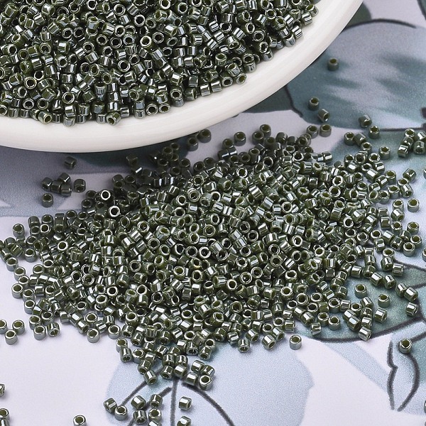 

PandaHall MIYUKI Delica Beads, Cylinder, Japanese Seed Beads, 11/0, (DB1566) Opaque Avocado Luster, 1.3x1.6mm, Hole: 0.8mm, about..., Gray