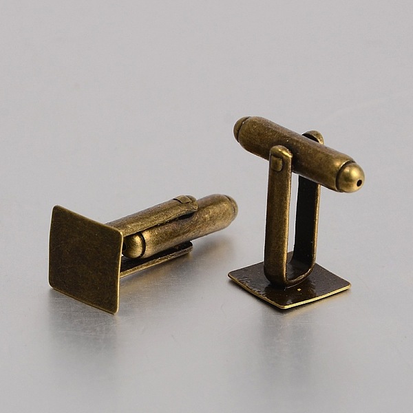 

PandaHall Brass Cuff Button, Cufflink Finding Cabochon Settings for Apparel Accessories, Nickel Free, Antique Bronze, 24x10mm, Tray: 10x10mm...