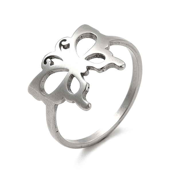 

PandaHall Classic 201 Stainless Steel Finger Rings, Hollow Out Butterfly Wide Band Rings for Women, Stainless Steel Color, Inner Diameter...