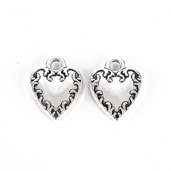 

PandaHall Tibetan Style Alloy Charms, Lead Free & Cadmium Free, Heart, Antique Silver, 12x9x2mm, Hole: 1.6mm, about 746pcs/500g Alloy Heart