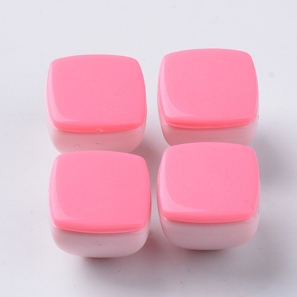 

PandaHall Opaque Acrylic Beads, Two Tone, with Square Flat Plate, Half Drilled, Pyramid, Hot Pink, 15.5x15.5x14mm, Half Hole: 3.5mm Acrylic...