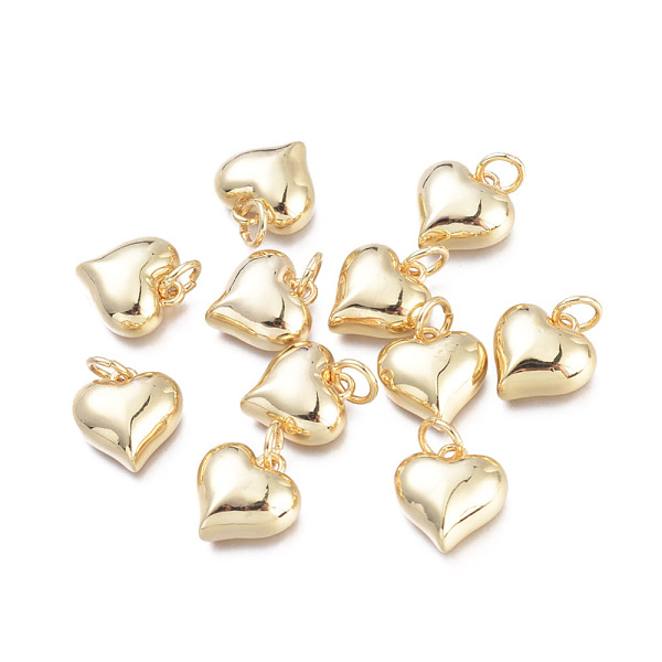 

PandaHall Brass Charms, with Jump Rings, Cadmium Free & Lead Free & Nickel Free, Long-Lasting Plated, Heart, Real 18K Gold Plated...