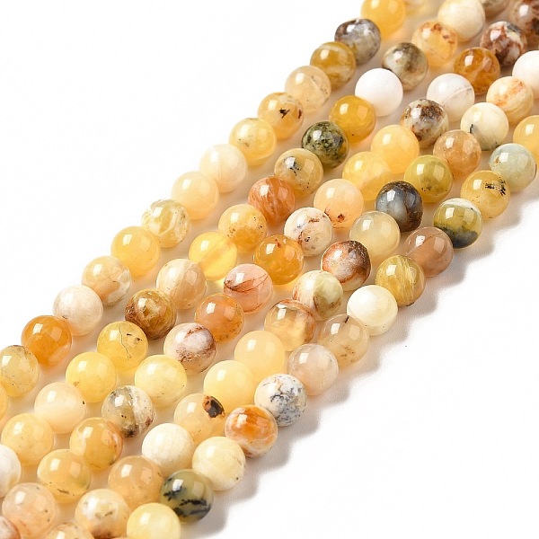 

PandaHall Natural Yellow Opal Beads Strands, Round, 6mm, Hole: 0.9mm, about 59~60pcs/strand, 14.76~14.96 inch(37.5~38cm) Yellow Opal Round