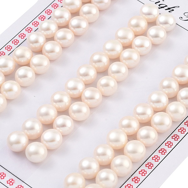 

PandaHall Grade 6A Natural Cultured Freshwater Pearl Beads, Half Drilled, Half Round Beads, White, 7.5~8x5.5mm, Hole: 1mm Pearl Half Round...