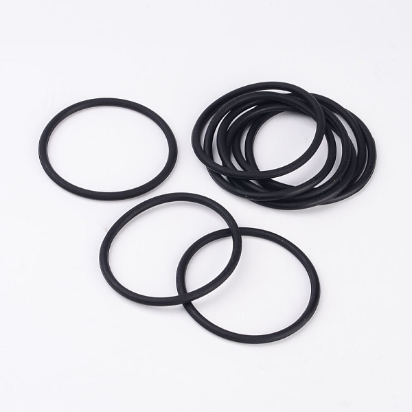 

PandaHall Rubber Bracelet, Black, Inner Diameter: 2-3/8 inch(6cm) Synthetic Rubber Black