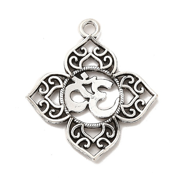

PandaHall Tibetan Style Alloy Pendants, Flower, Antique Silver, 33.5x29.5x2mm, Hole: 2.3mm Alloy Flower