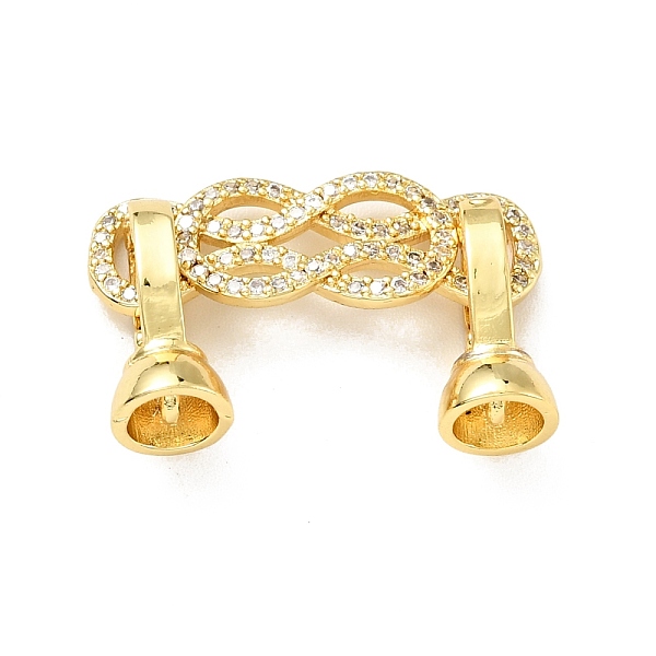 

PandaHall Rack Plating Brass Micro Pave Clear Cubic Zirconia Fold Over Clasps, Cadmium Free & Lead Free, Long-Lasting Plated, Knot, Golden...