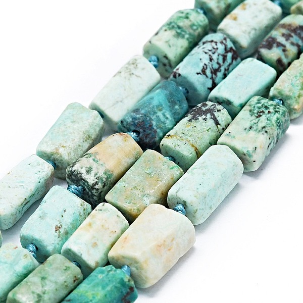 

PandaHall Natural Peruvian Turquoise(Jasper) Beads Strands, Frosted, Nuggets, 12~13x7~8x6~8mm, Hole: 0.7mm, about 29pcs/strand, 16.54''...