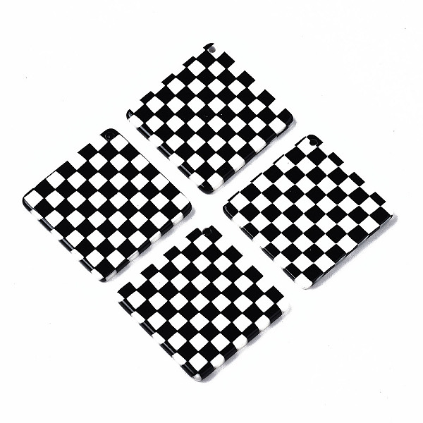 

PandaHall Opaque Cellulose Acetate(Resin) Pendants, Rhombus with Grid Pattern, Black, 34x34x2.5mm, Hole: 1.4mm Cellulose Acetate Rhombus...