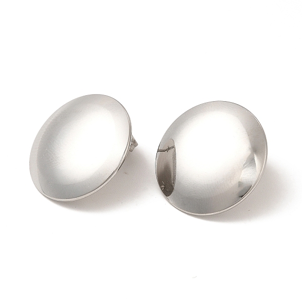 

PandaHall 304 Stainless Steel Stud Earring Findings, with Vertical Loops, Flat Round, Stainless Steel Color, 20mm, Hole: 2.5mm, Pin: 0.8mm...