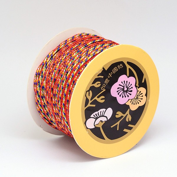 

PandaHall Braided Flat Polyester Cord, Colorful, 1.8mm, about 43.74 yards(40m)/roll Polyester