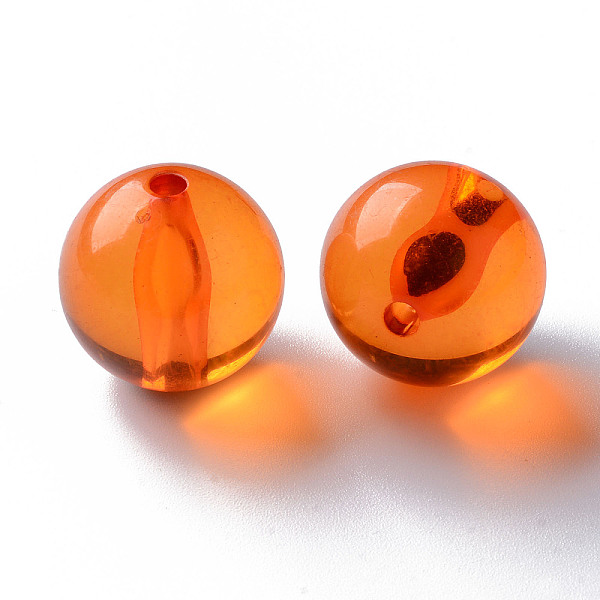 

PandaHall Transparent Acrylic Beads, Round, Dark Orange, 20x19mm, Hole: 3mm, about 111pcs/500g Acrylic Round