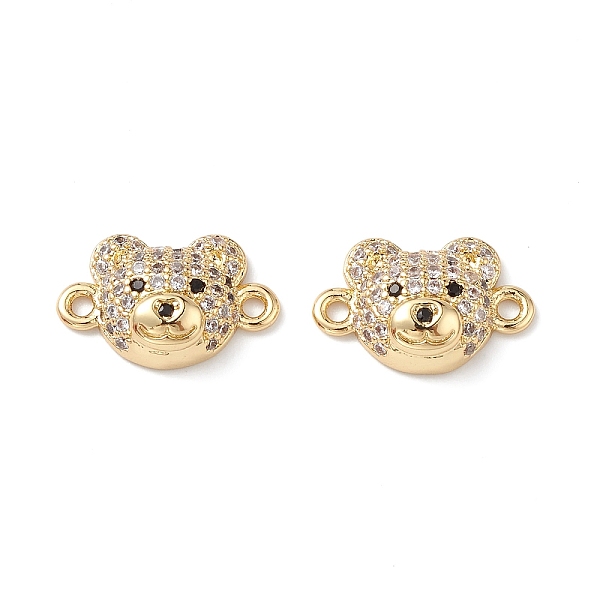 

PandaHall Brass Micro Pave Cubic Zirconia Connector Charms, Real 16K Gold Plated, Bear Links, Clear, 2. 9.5x15x4mm, Hole: 1.4mm Brass+Cubic...