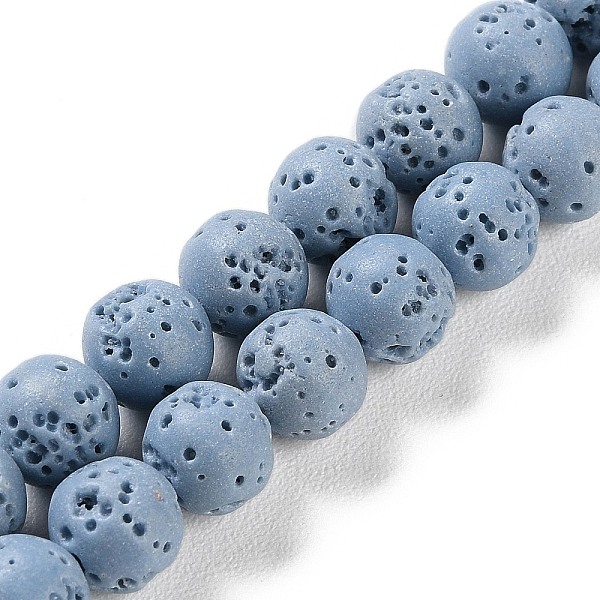 

PandaHall Synthetic Lava Rock Dyed Beads Strands, Round, Light Sky Blue, 7.5~8mm, Hole: 1mm, about 50pcs/strand, 14.88''(37.8cm) Lava Rock...