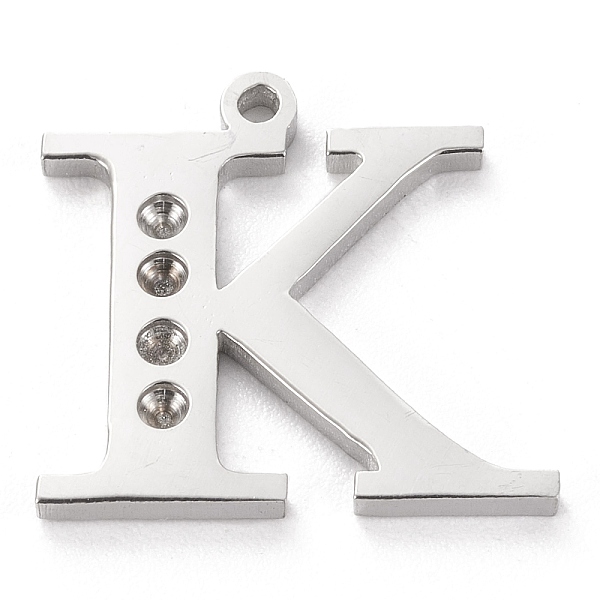 

PandaHall 304 Stainless Steel Letter Pendant Rhinestone Settings, Stainless Steel Color, Letter.K, K: 11x16x1.5mm, Hole: 1.2mm, Fit for...