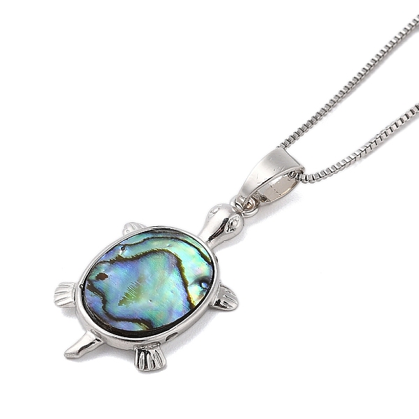 Rack Plating Natural Paua Shell Pendants Necklace