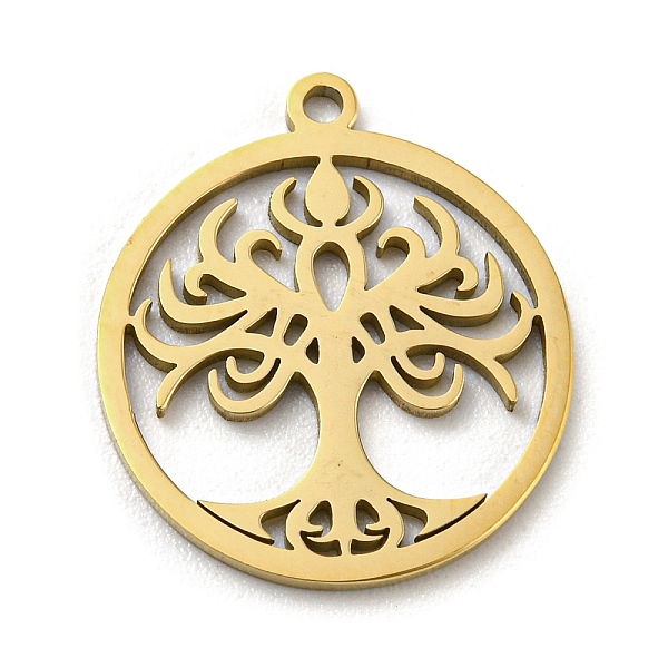 

PandaHall 201 Stainless Steel Pendant, Laser Cut, Golden, Tree of Life, Flat Round, 17x15x1mm, Hole: 1.2mm, 5pcs/bag 201 Stainless Steel...