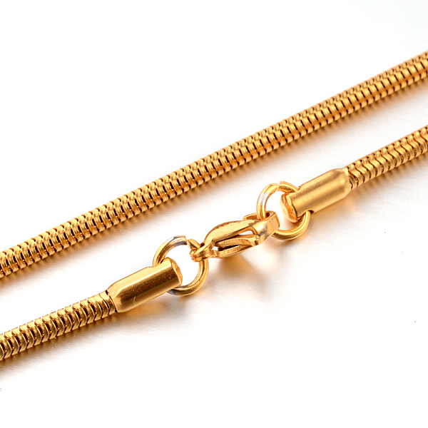 

PandaHall 304 Stainless Steel Snake Chain Necklaces, Golden, 19.7 inch(50cm), 2.4mm 304 Stainless Steel