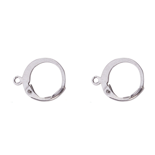 

PandaHall 304 Stainless Steel Leverback Earring Findings, with Loop, Stainless Steel Color, 14.5x12x2mm, Hole: 1mm 304 Stainless Steel