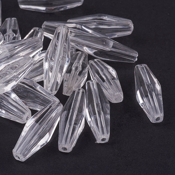

PandaHall Transparent Acrylic Beads, Clear, Rice, 24mm long, 8mm wide, hole: 2mm Acrylic Oval Clear