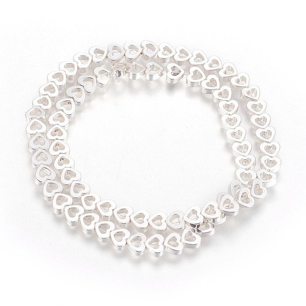 

PandaHall Electroplated Non-magnetic Synthetic Hematite Beads Strands, Long-Lasting Plated, Heart, Silver Plated, 6x6.5x2.5mm, Hole: 0.5mm...