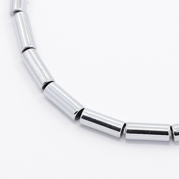 

PandaHall Grade A Electroplate Non-magnetic Synthetic Hematite Beads Strands, Column, Silver Plated, 9x3mm, Hole: 1mm, about 44pcs/strand...