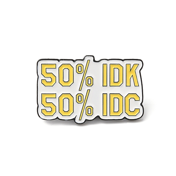 

PandaHall Rectangle with Quote 50% IDK 50% IDC Enamel Pin, Electrophoresis Black Zinc Alloy Brooch for Backpack Clothes, Gold, 19x30x1.5mm...