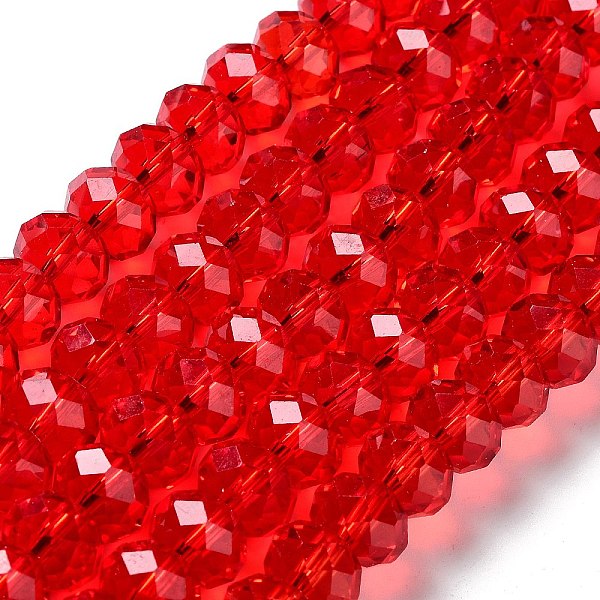 

PandaHall Glass Beads Strands, Pearl Luster Plated, Crystal Suncatcher, Faceted Rondelle, Red, 12x8mm, Hole: 1mm, about 68~70pcs/strand...
