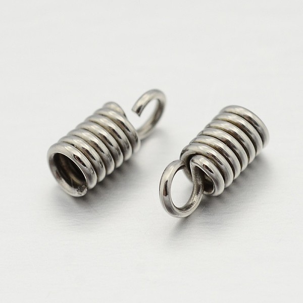 

PandaHall 304 Stainless Steel Terminators, Coil Cord Ends, Stainless Steel Color, 8x3.5mm, Hole: 2mm, Inner Diameter: 2mm 304 Stainless...