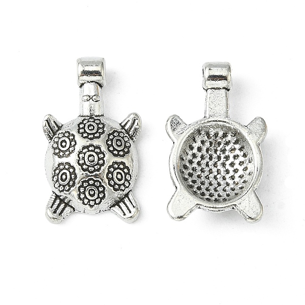 PandaHall Tibetan Style Alloy Pendants, Lead Free and Cadmium Free, Tortoise, Antique Silver Color, about 12mm wide, 19.5mm long, hole: 2mm...