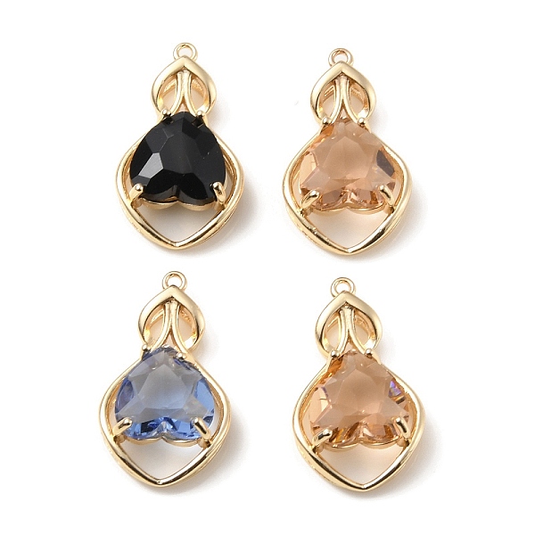 

PandaHall Brass with K9 Glass Pendants, Light Gold, Teardrop Charms, Mixed Color, 28x16x8.5mm, Hole: 1.5mm K9 Glass Teardrop Multicolor