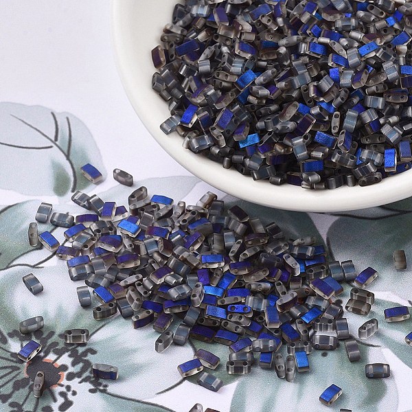 

PandaHall MIYUKI Half TILA Beads, Japanese Seed Beads, 2 Hole, (HTL4556) Azuro Matte, 5x2.3x1.9mm, Hole: 0.8mm, about 250pcs/10g Glass Blue