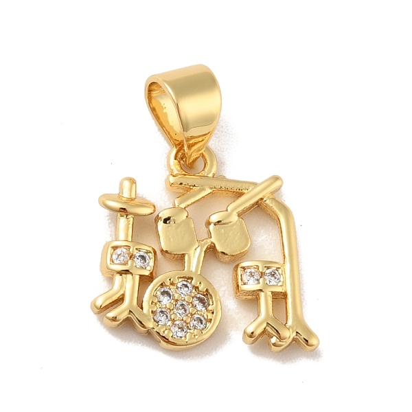 

PandaHall Brass Micro Pave Cubic Zirconia Pendants, Cadmium Free & Lead Free, Long-Lasting Plated, Drum, Clear, Real 18K Gold Plated...