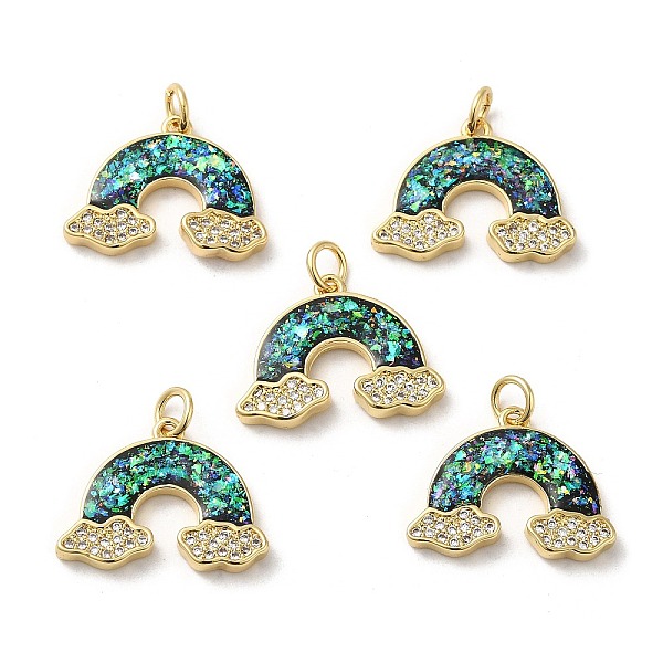 

PandaHall Rack Plating Brass Micro Pave Cubic Zirconia with Synthetic Opal Pendants, with Jump Ring, Lead Free & Cadmium Free, Long-Lasting..., Green