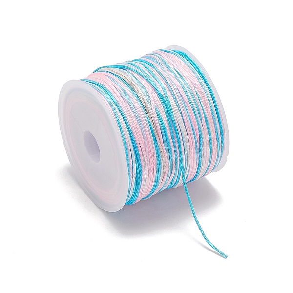 

PandaHall 50M Segment Dyed Nylon Chinese Knotting Cord, for DIY Jewelry Making, Deep Sky Blue, 0.8mm, about 54.68 Yards(50m)/Roll Nylon