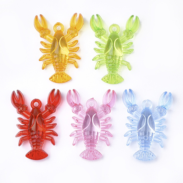 

PandaHall Transparent Acrylic Pendants, Lobster, Mixed Color, 48.5x34.5x12.5mm, Hole: 3mm Acrylic Other Animal Multicolor