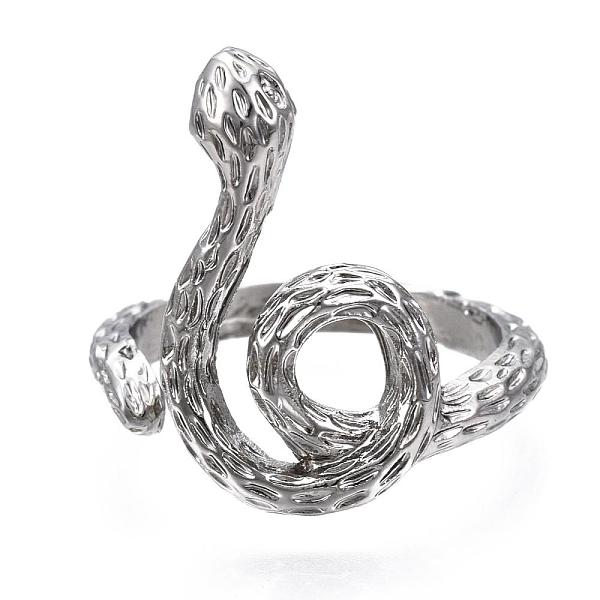 

PandaHall Snake Shape Rack Plating Alloy Cuff Rings, Open Rings, Cadmium Free & Lead Free, Platinum, US Size 7 3/4(17.9mm) Alloy