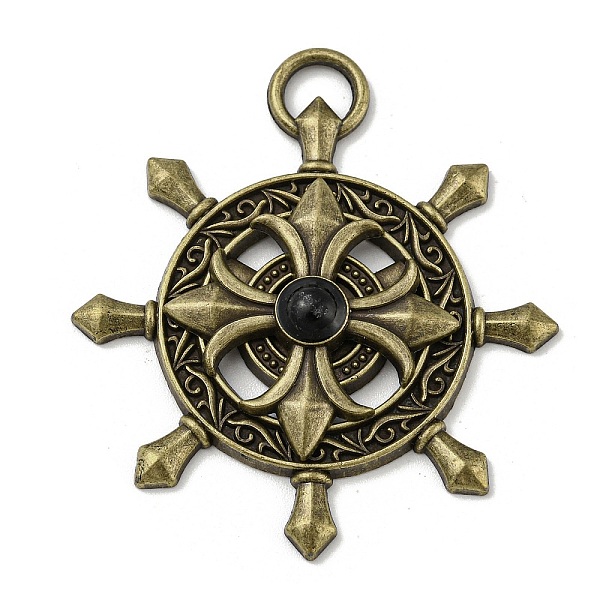 

PandaHall Tibetan Style Alloy Pendants, Helm, Antique Bronze, 45x40.5x5.5mm, Hole: 3x6mm Alloy Anchor & Helm