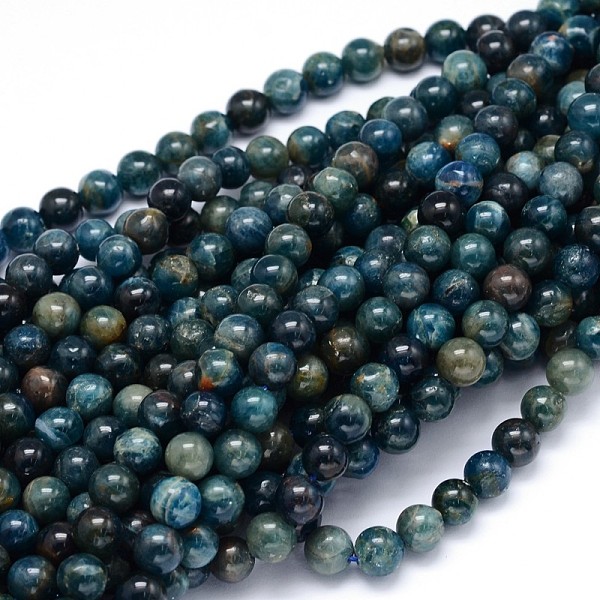 

PandaHall Round Natural Apatite Beads Strands, 6mm, Hole: 1mm, about 65pcs/strand, 15.3 inch Apatite Round