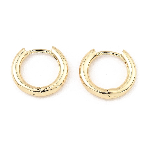 

PandaHall Brass Huggie Hoop Earrings, Light Gold, 14x15x2.5mm Brass Ring