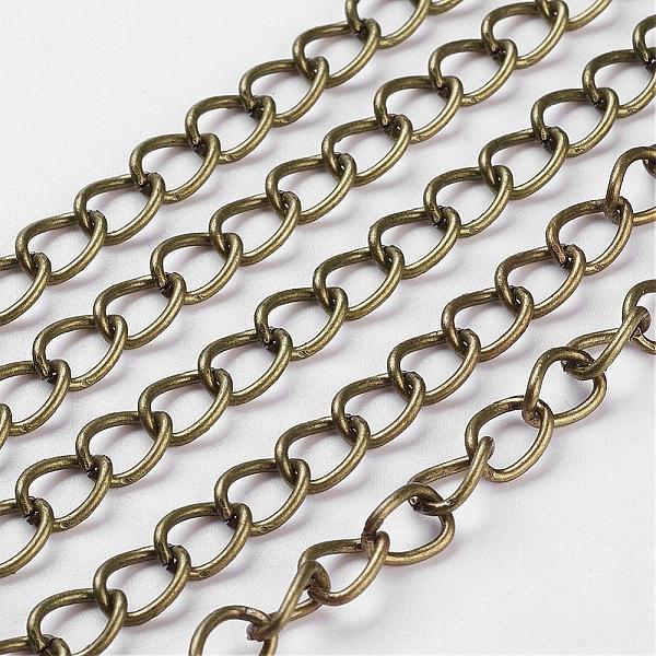 

PandaHall Iron Chains, Unwelded, Twisted Chains, Unwelded, Oval, with Spool, Lead Free & Nickel Free, Antique Bronze, 8x6x1mm Iron