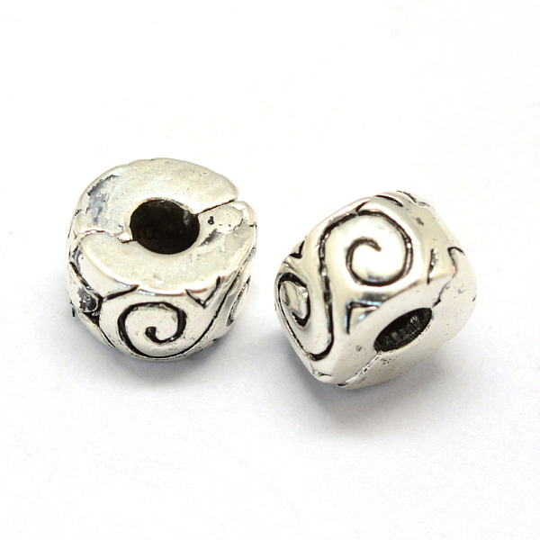 

PandaHall Alloy European Style Clasps, Column, Antique Silver, 9x6mm, Hole: 3mm Alloy Column