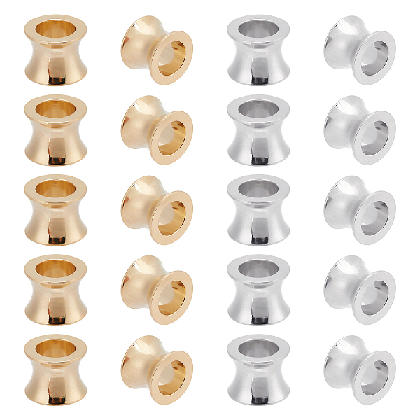 

PandaHall DICOSMETIC 20Pcs 2 Colors 304 Stainless Steel Beads, Large Hole Beads, Vase, Golden & Stainless Steel Color, 10x8mm, Hole: 6.5mm...
