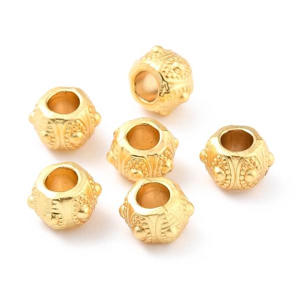 

PandaHall Rack Plating Alloy Beads, Cadmium Free & Lead Free, Long-Lasting Plated, Large Hole Beads, Rondelle, Matte Gold Color, 11x10x7mm...